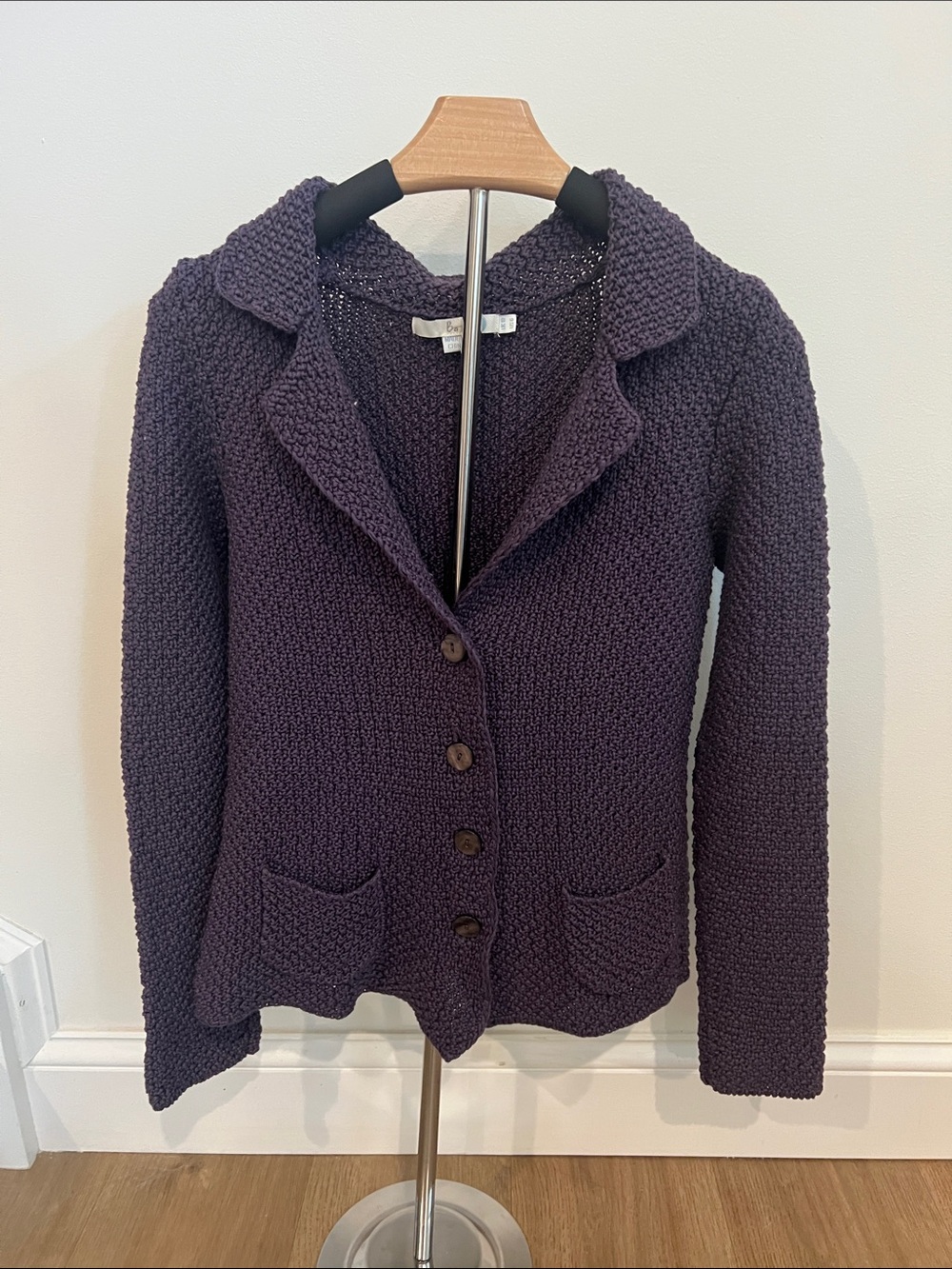 Boden Knit Button-Up Cardigan - Deep Plum Womens 6